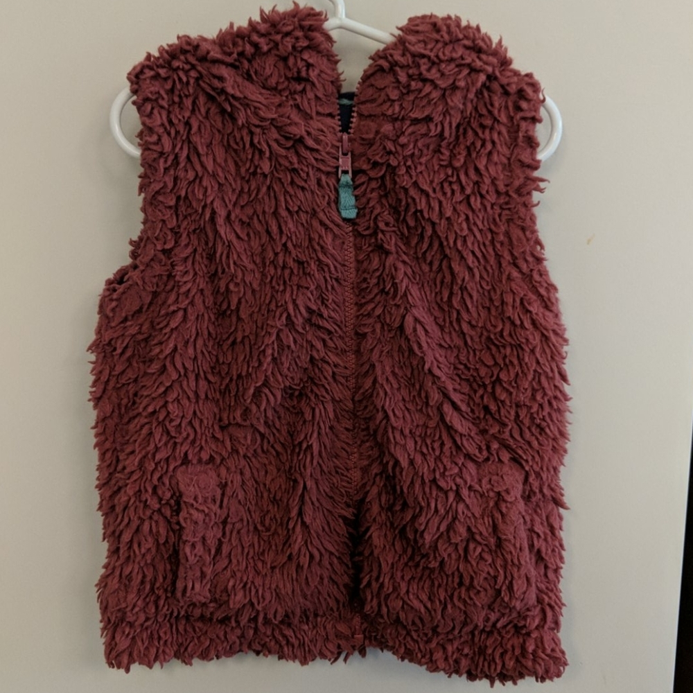 Mini Boden Shaggy Hooded Vest